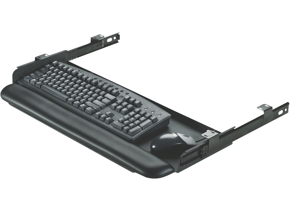 Computer keyboard clearance sliding tray